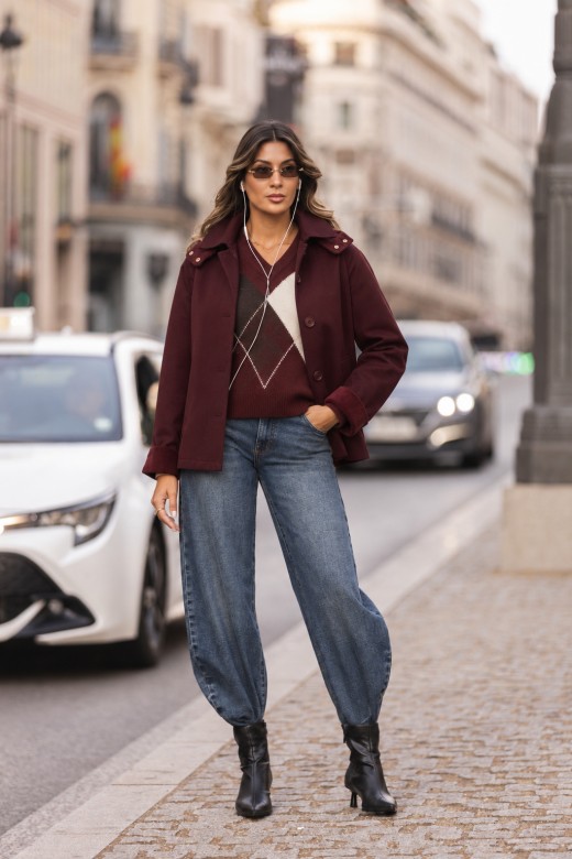 Parka curta imperme�vel com capuz