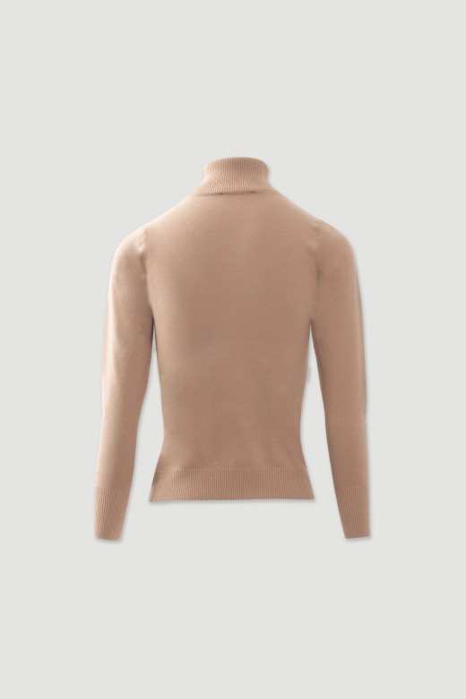 Camisola de malha com gola alta Camisola de malha com gola alta