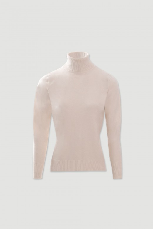 Camisola de malha com gola alta Camisola de malha com gola alta