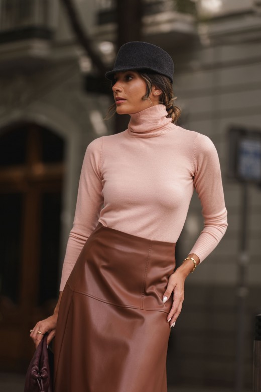 Camisola de malha com gola alta Camisola de malha com gola alta