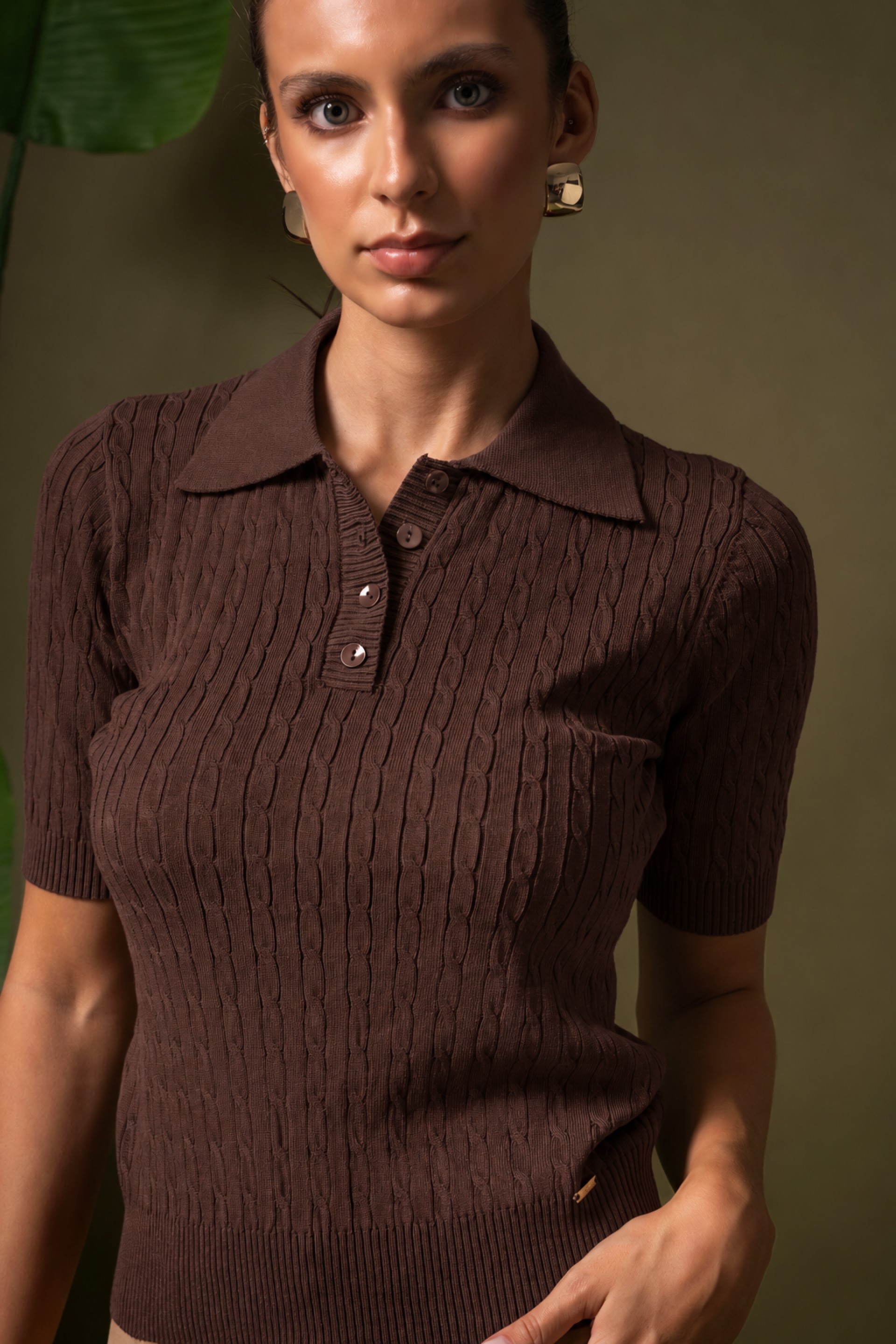 Polo de malha texturada