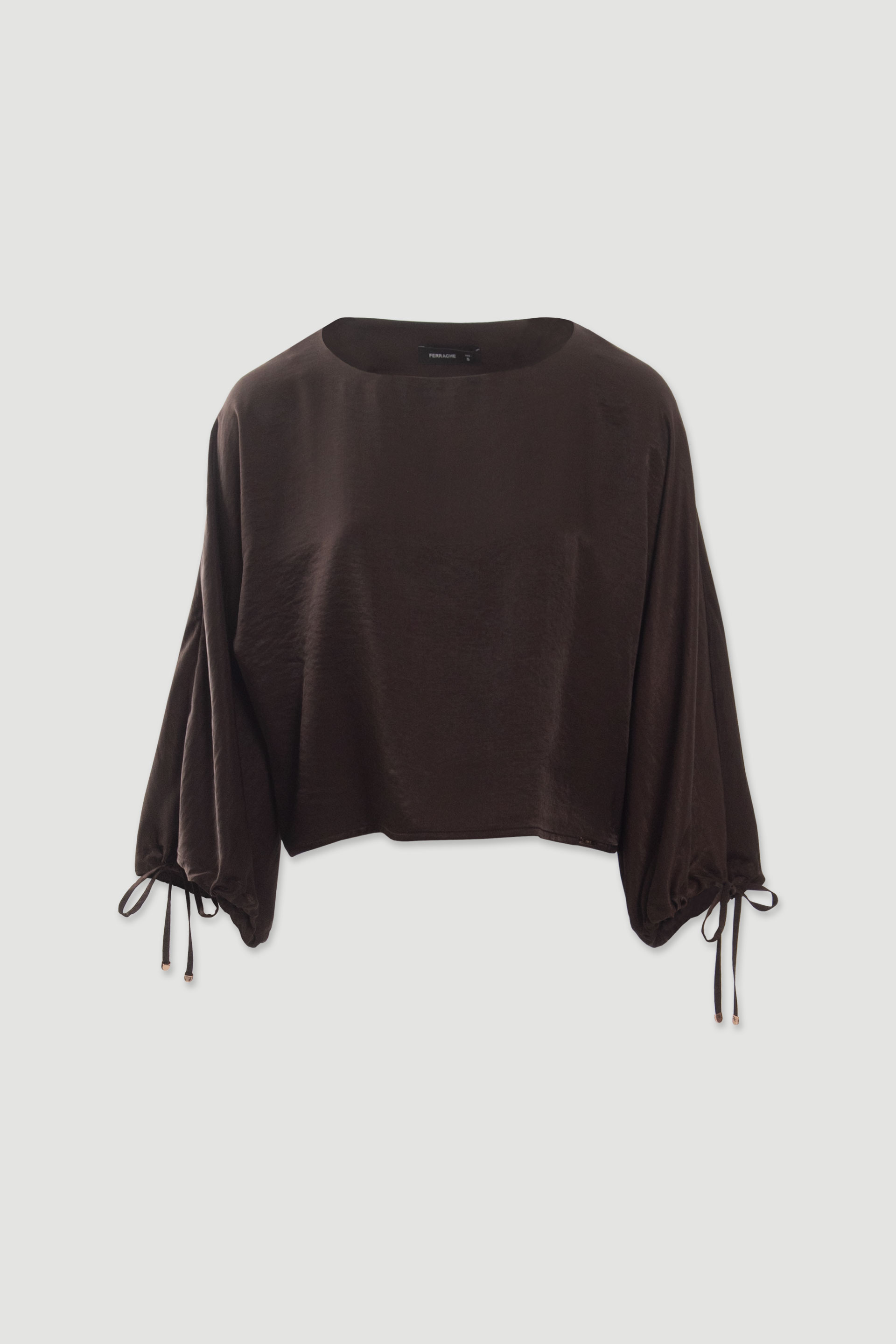 Fluid tunic with balloon sleeves