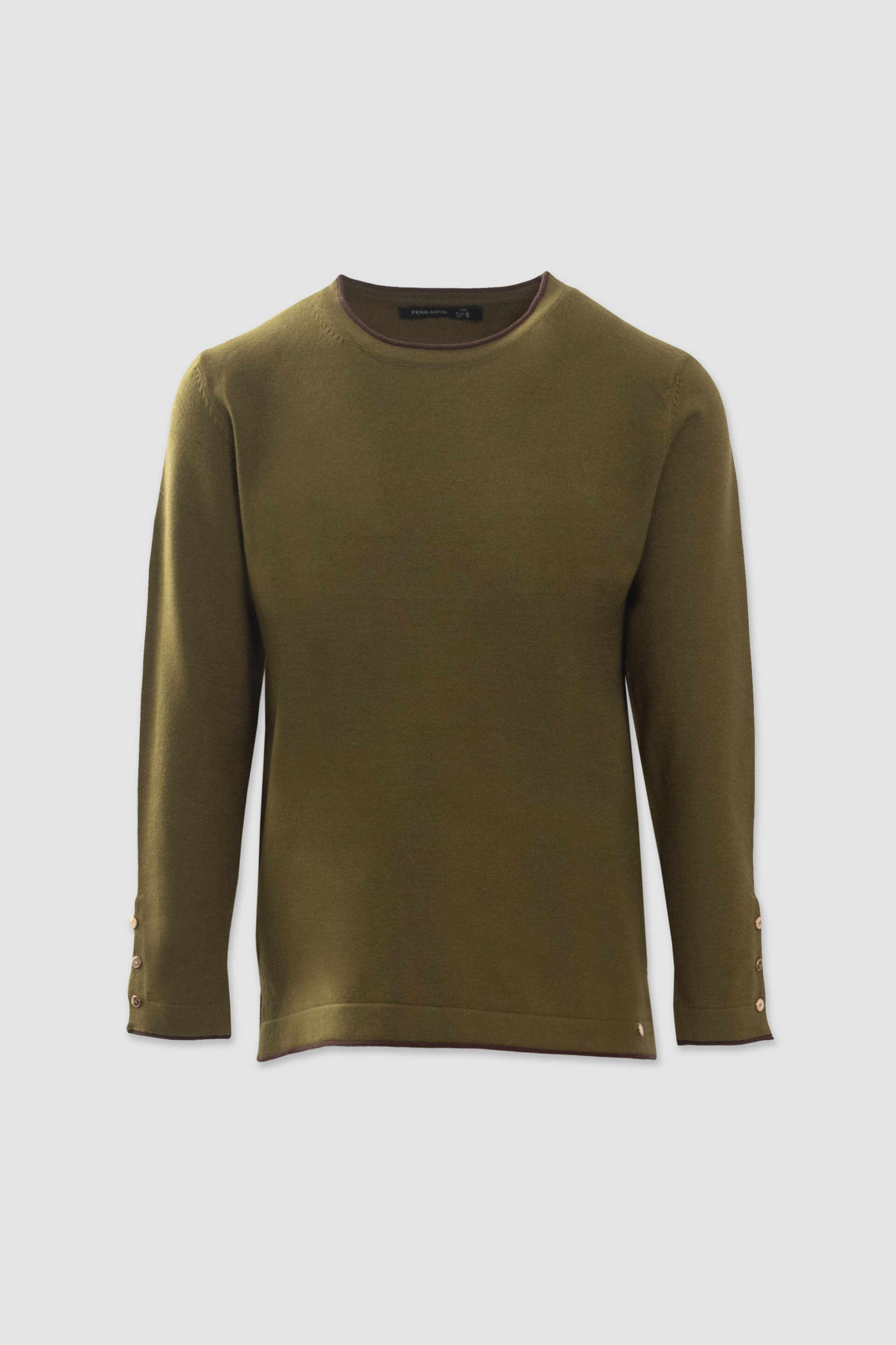 Knit sweater with contrast trim