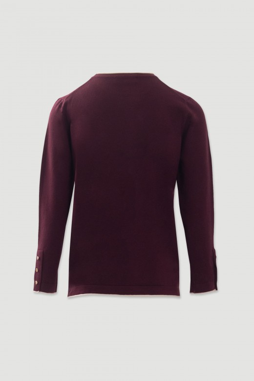 Camisola de malha com acabamento contrastante Camisola de malha com acabamento contrastante