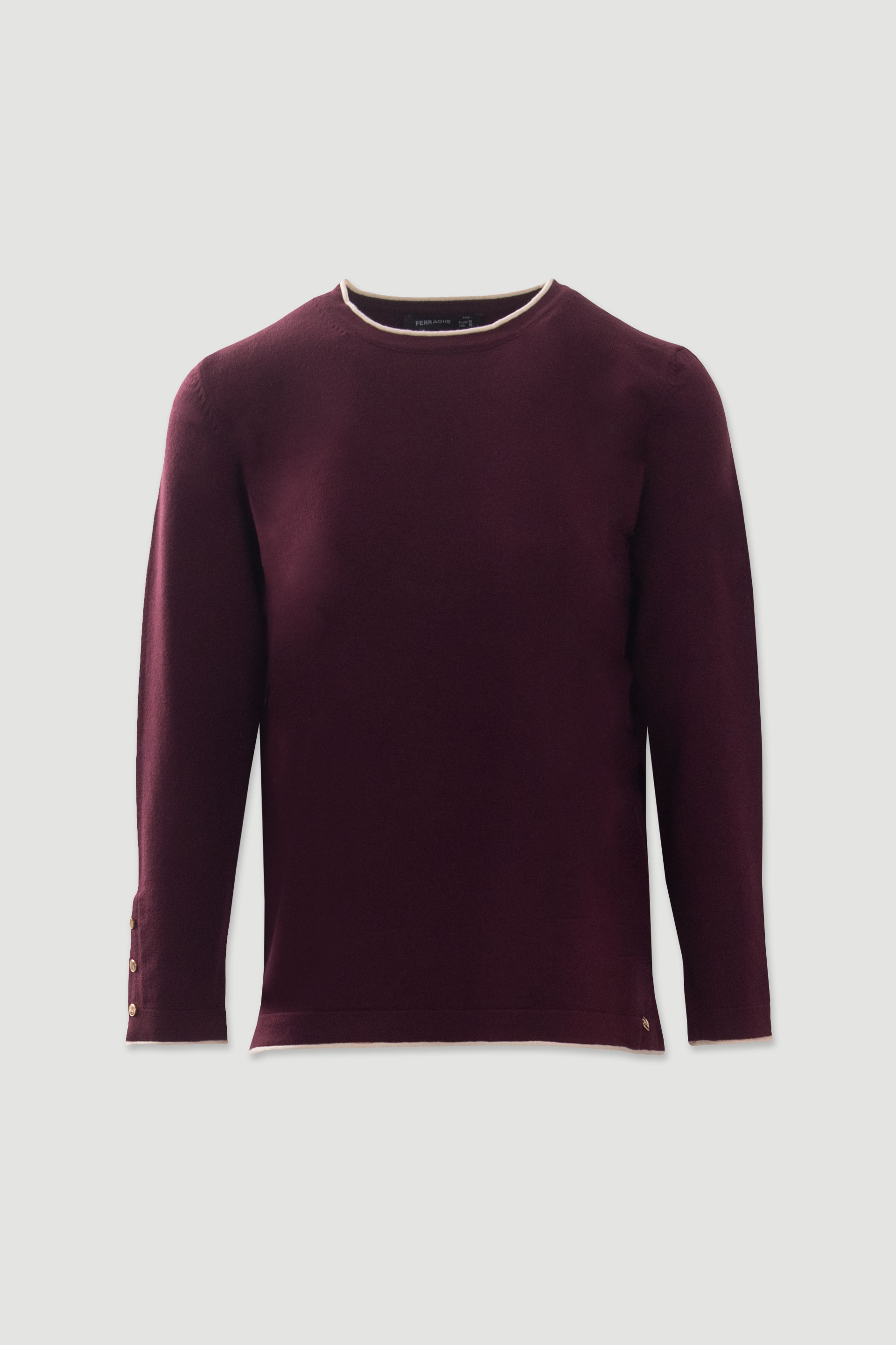 Camisola de malha com acabamento contrastante