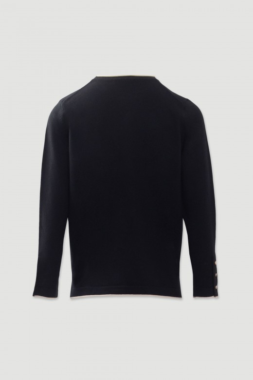 Pull en maille avec finition contrastante Pull en maille avec finition contrastante