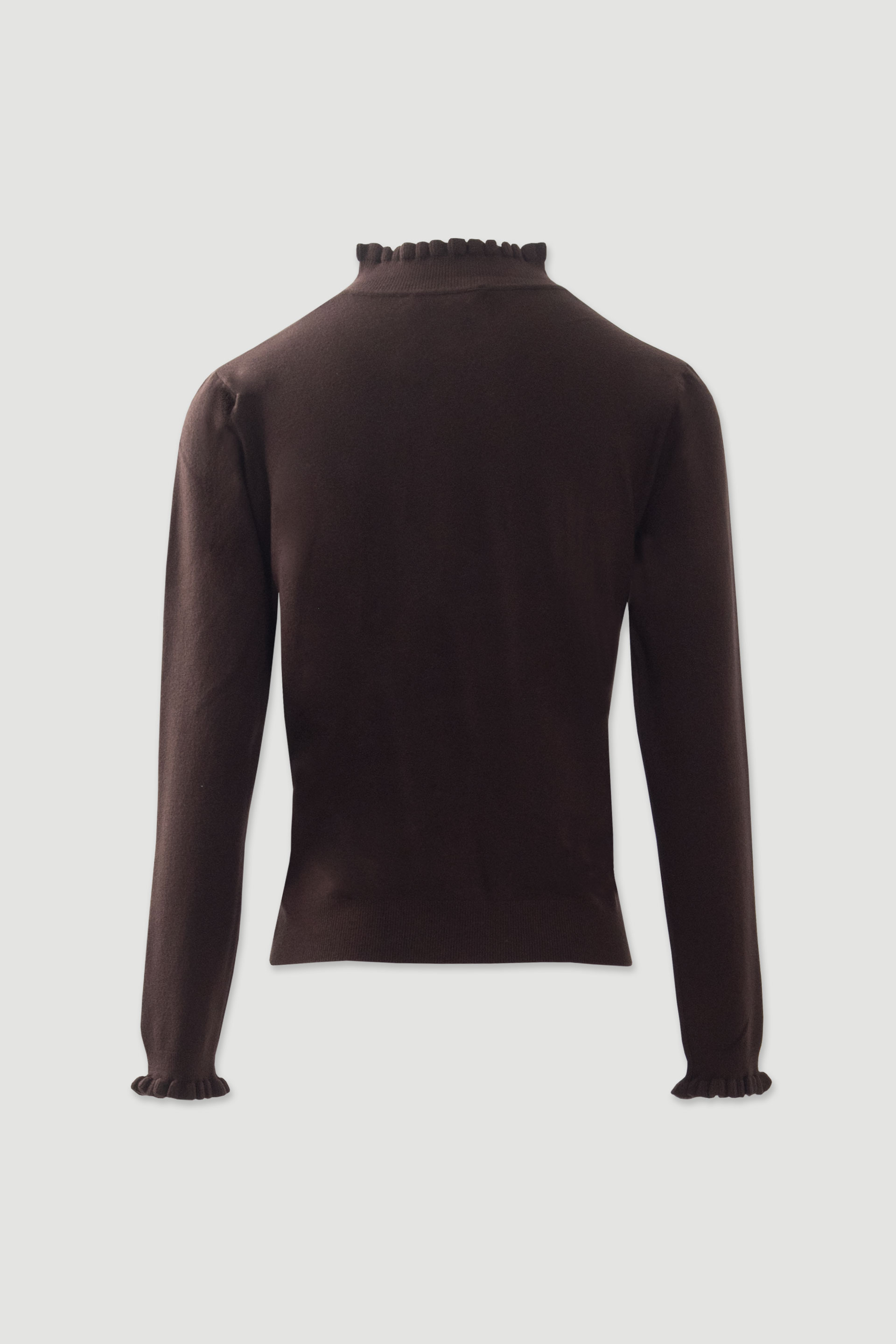 Knit sweater with ruffle collar