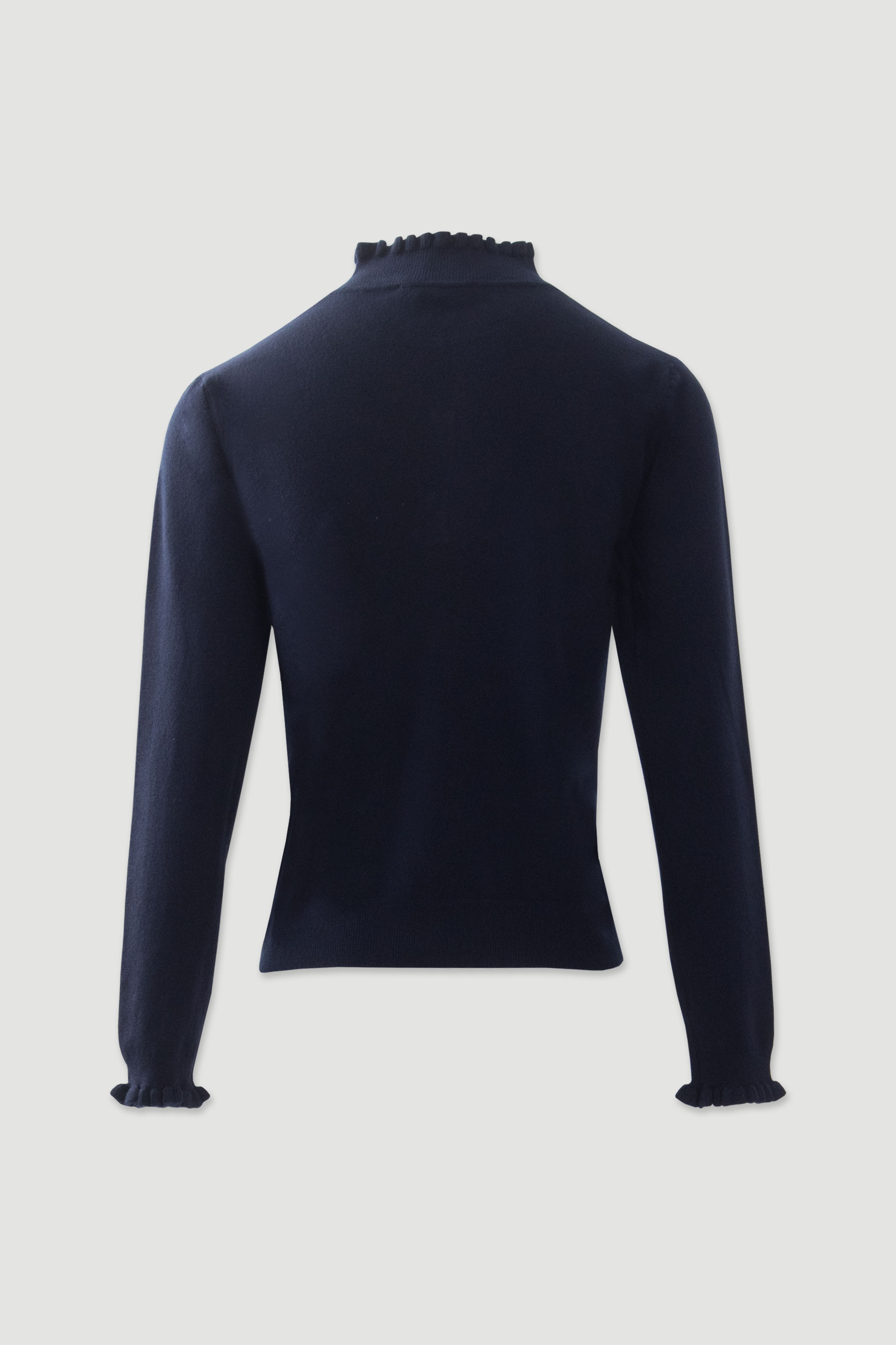 Knit sweater with ruffle collar