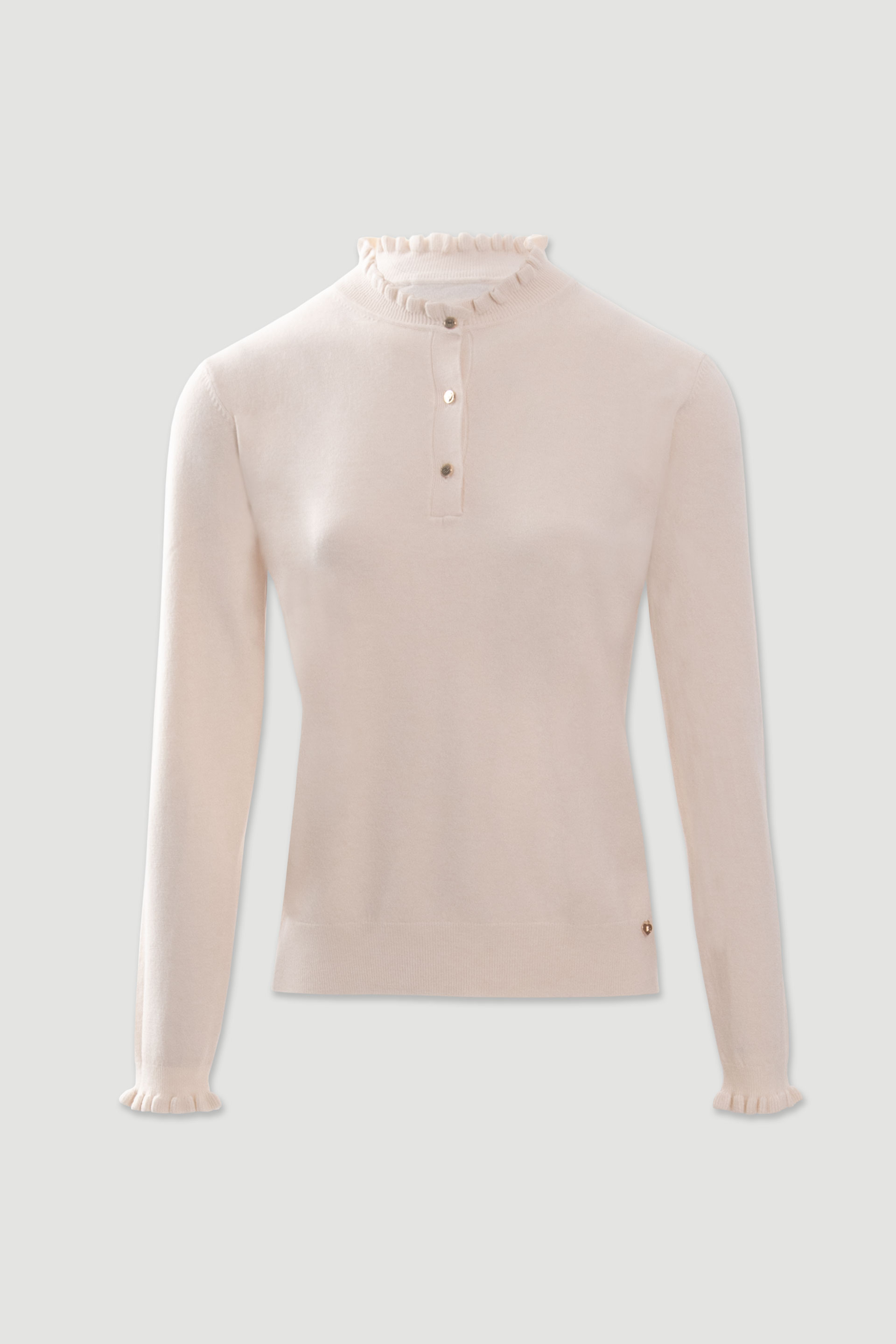Knit sweater with ruffle collar