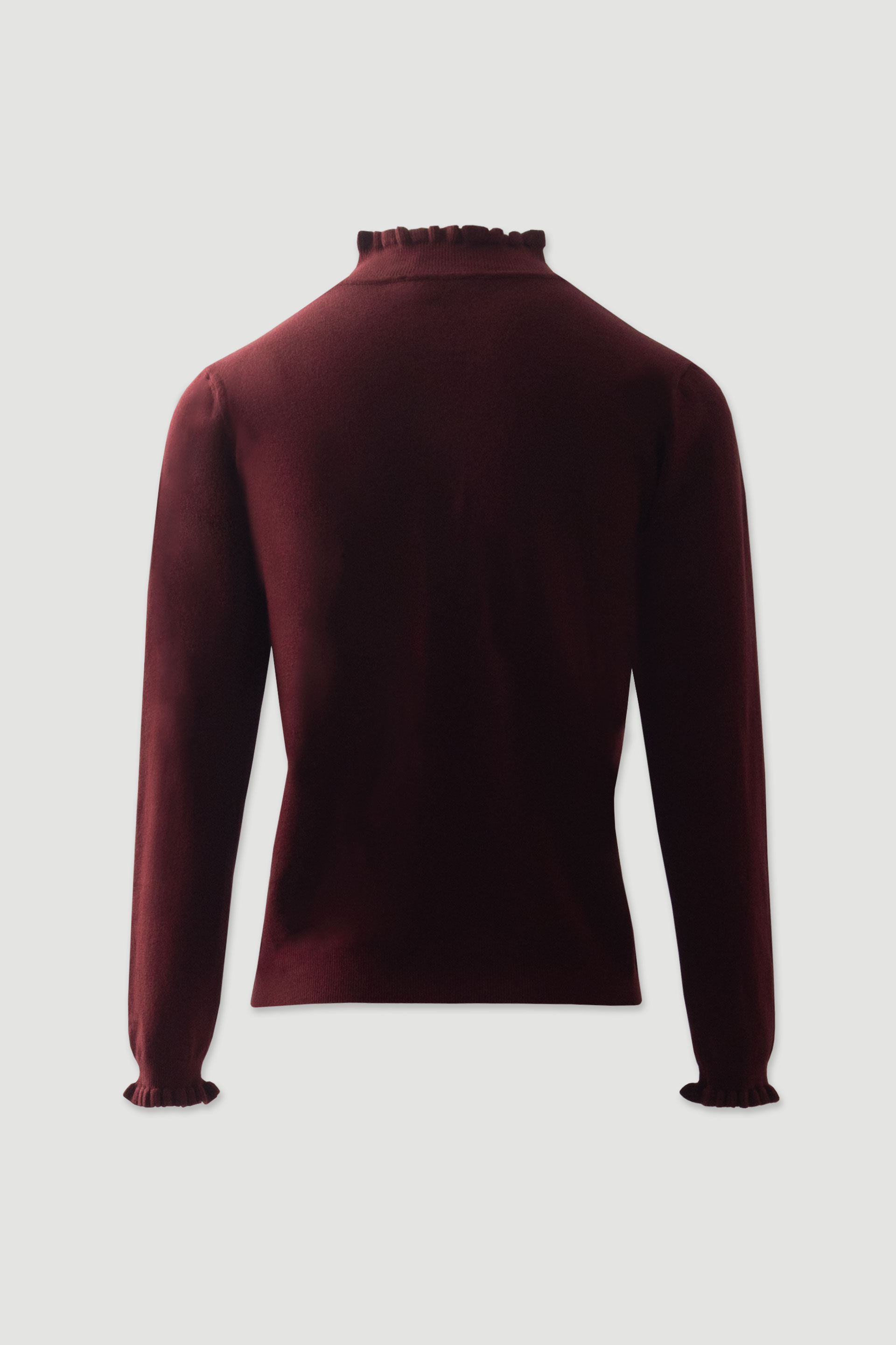 Knit sweater with ruffle collar