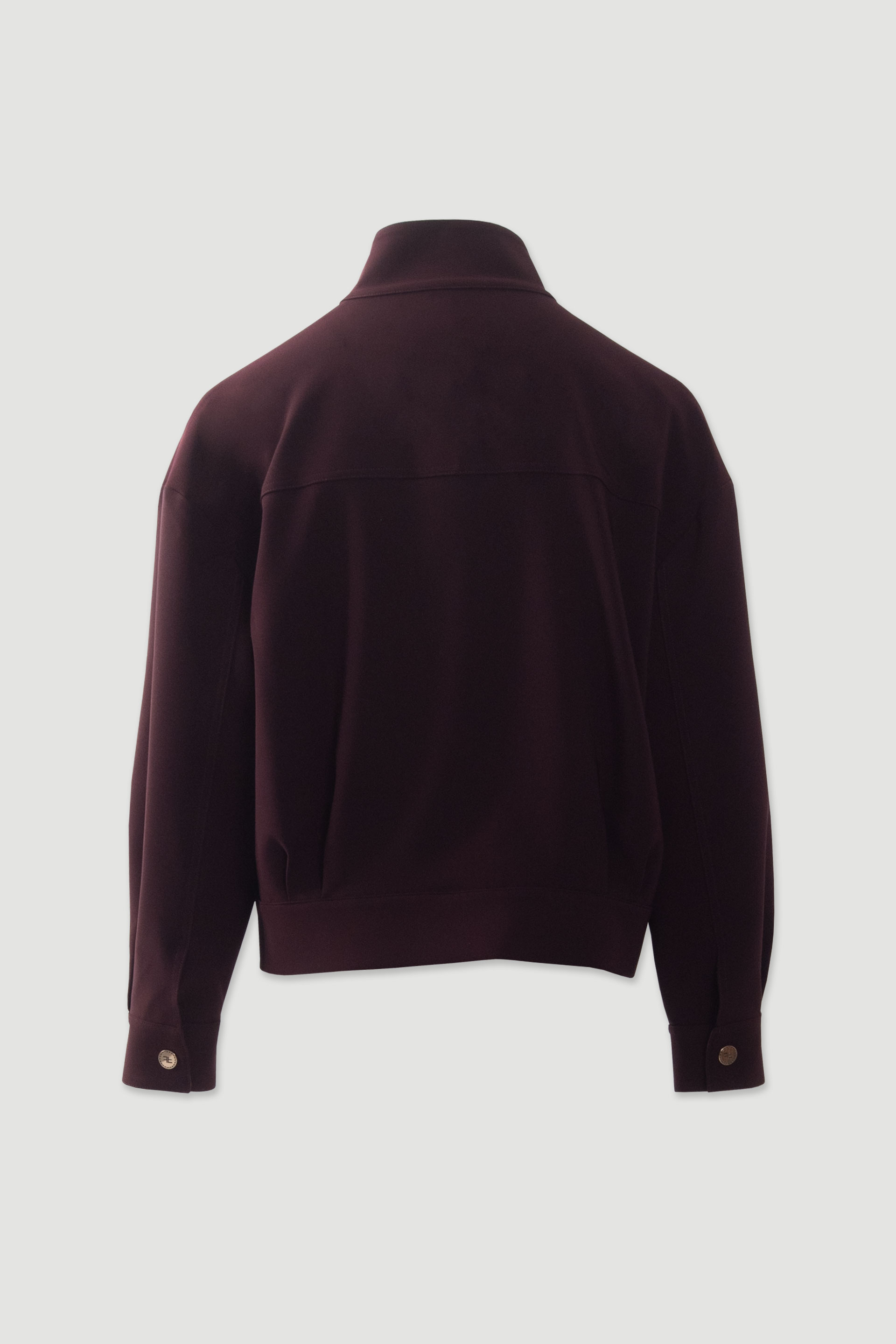 Short jacket with check collar