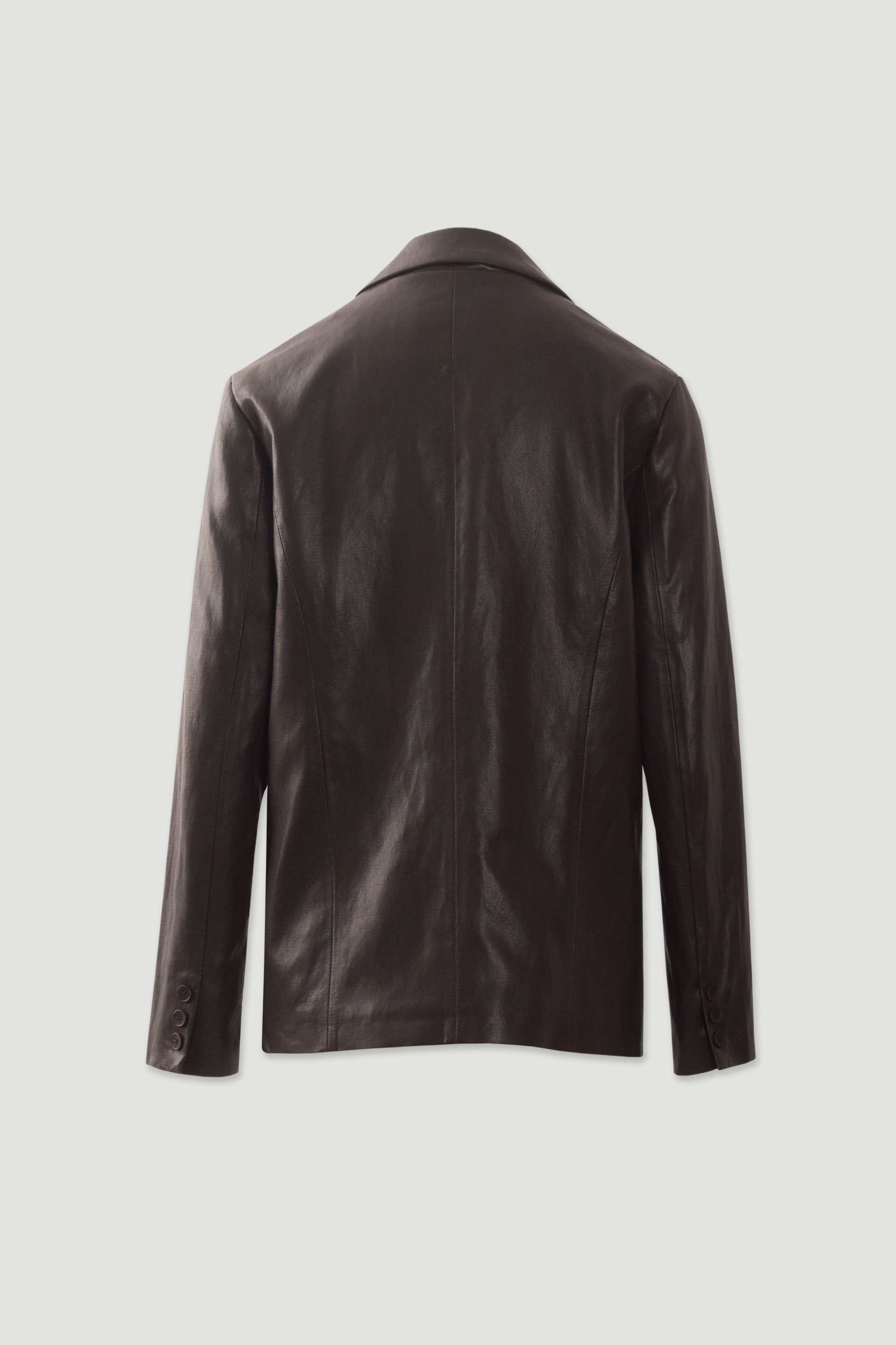 Fitted faux leather blazer