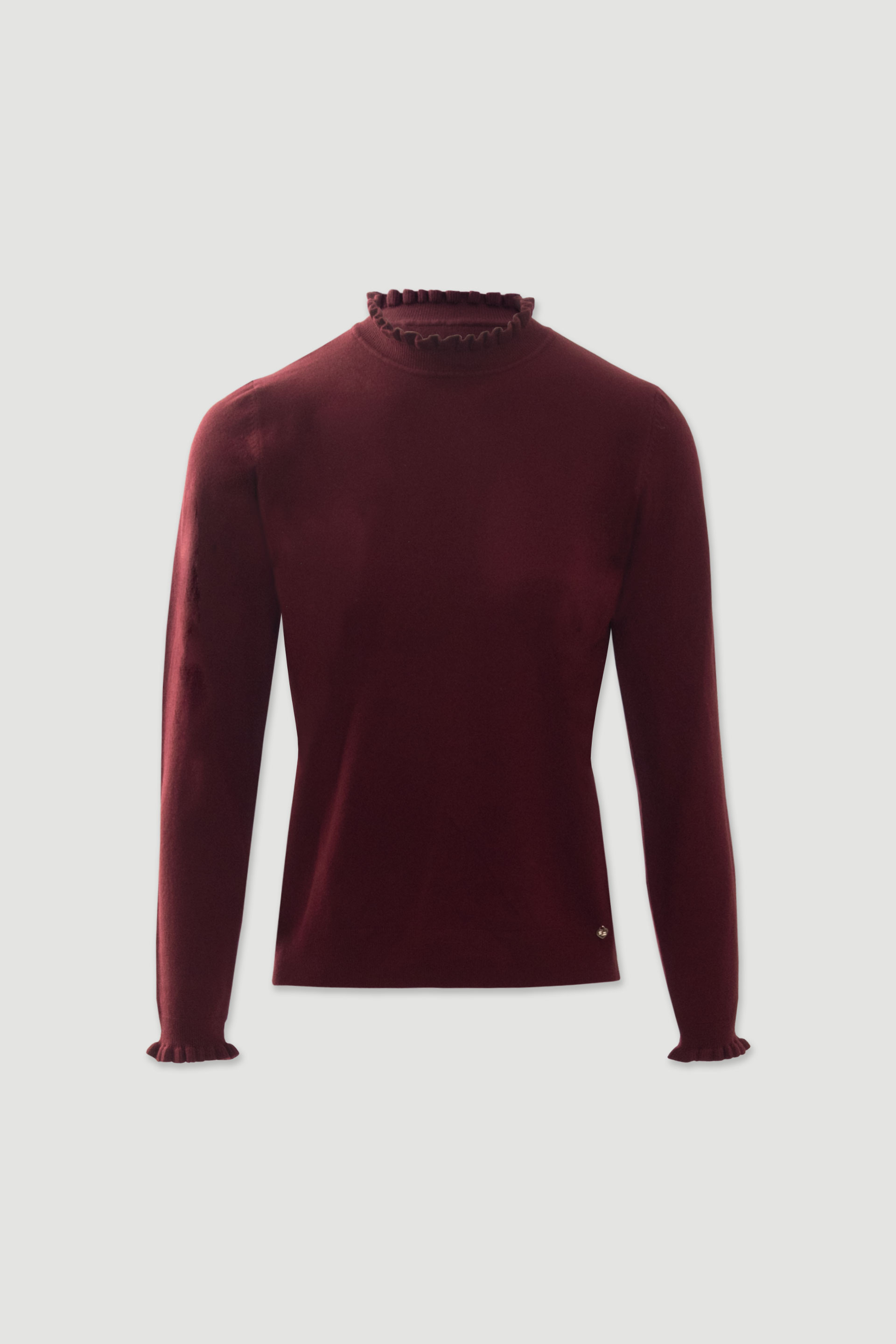 Knit sweater with ruffles