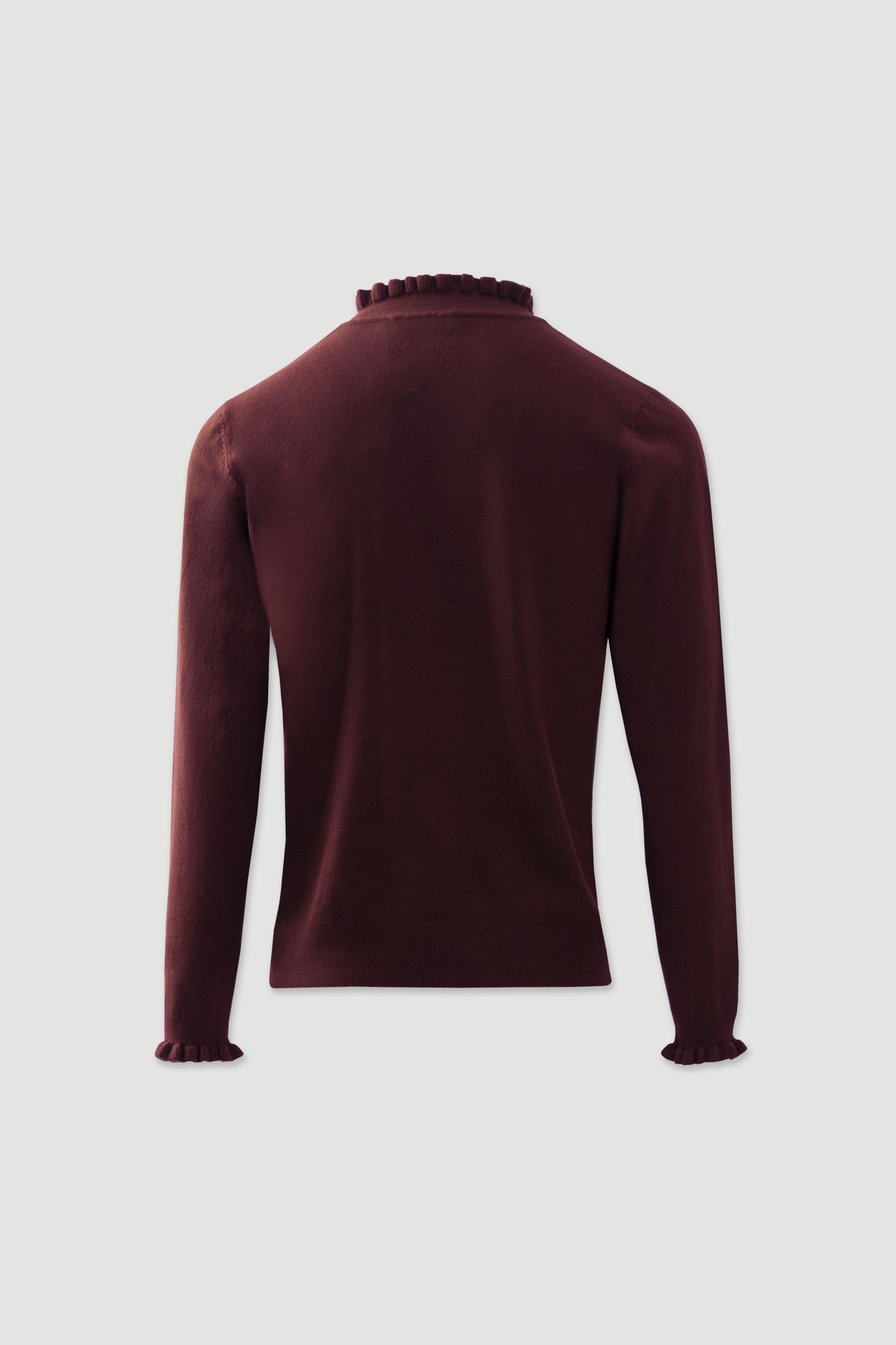 Knit sweater with ruffles