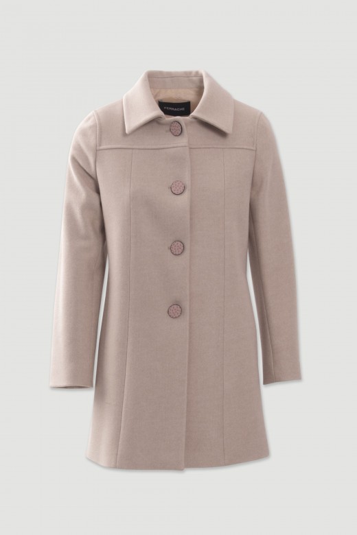 Fitted midi wool-blend coat