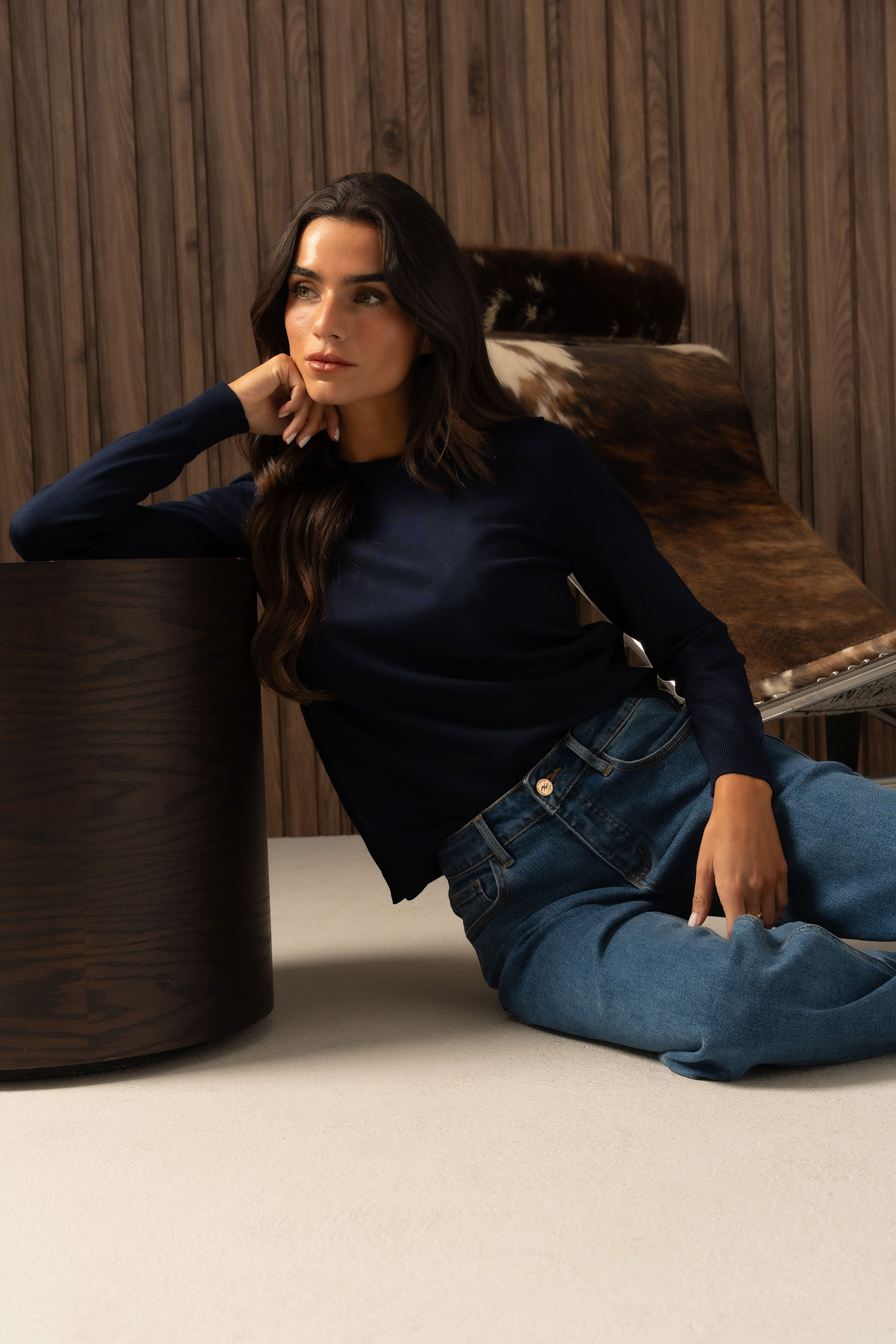 Pull en maille à encolure ronde