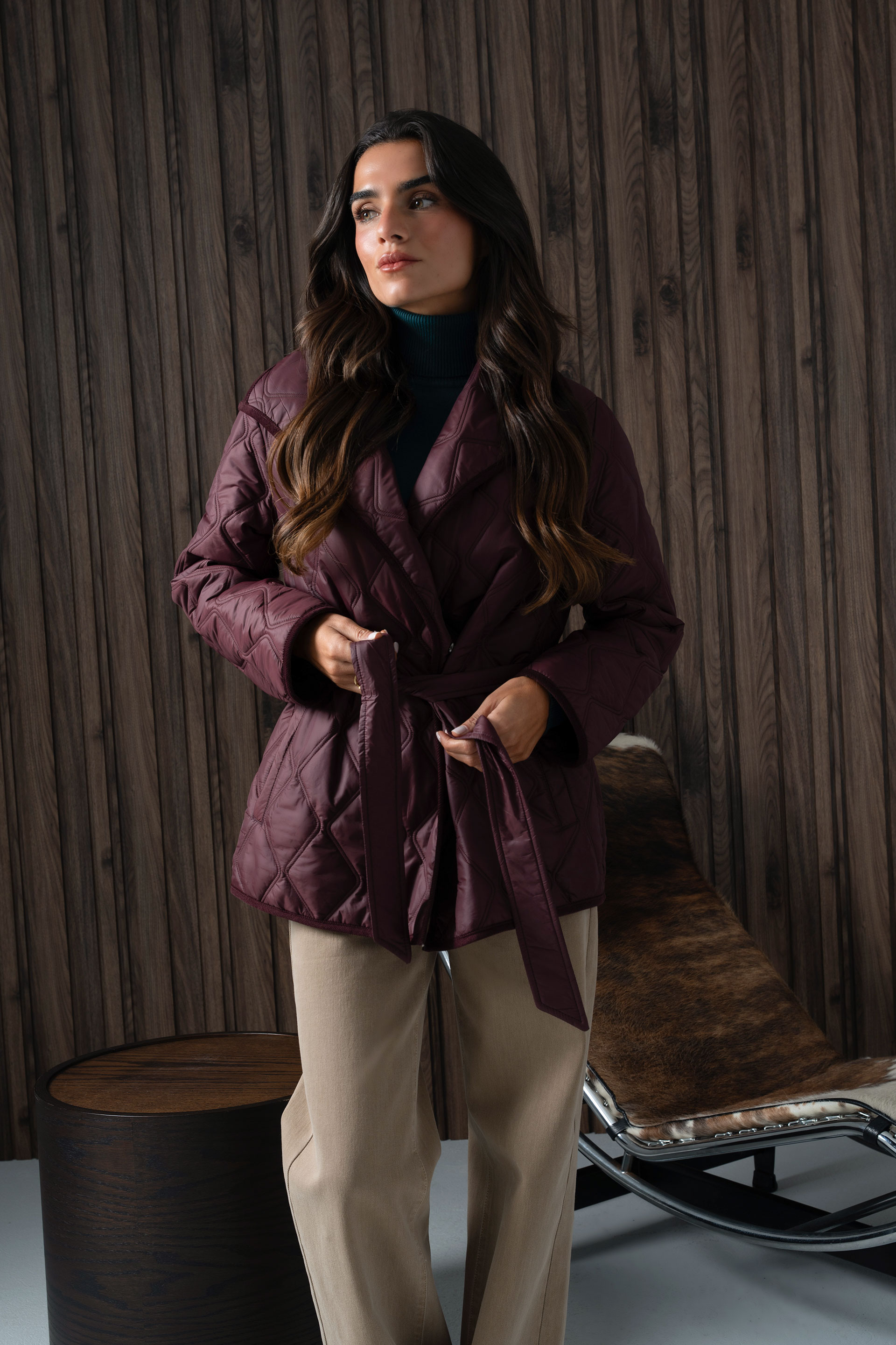 Parka matelassée avec ceinture