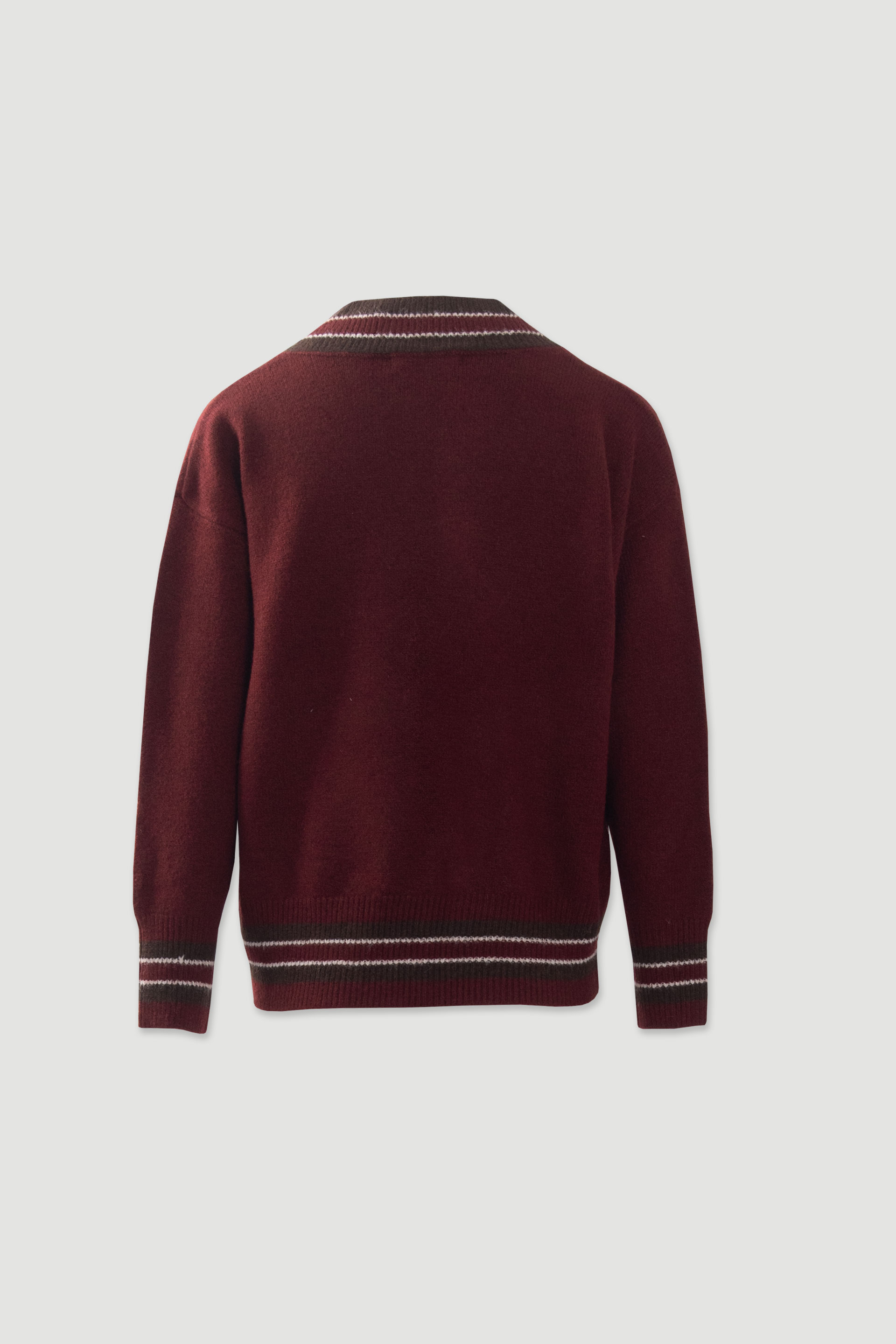 Pull en maille à encolure en V contrastante