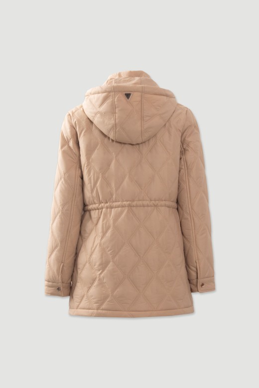 Parka matelassée avec capuche et taille ajustable Parka matelassée avec capuche et taille ajustable