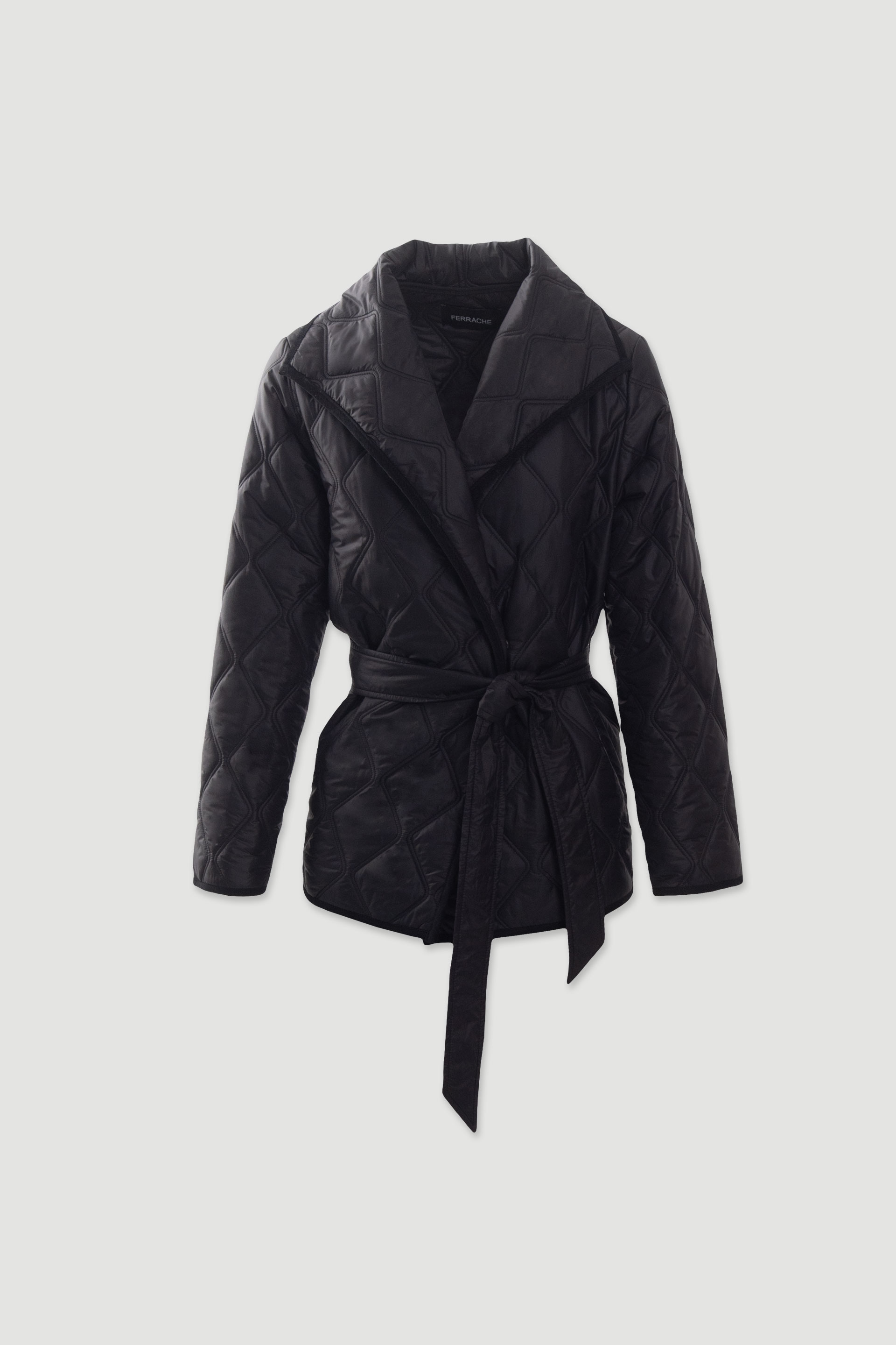 Parka acolchoada com cinto