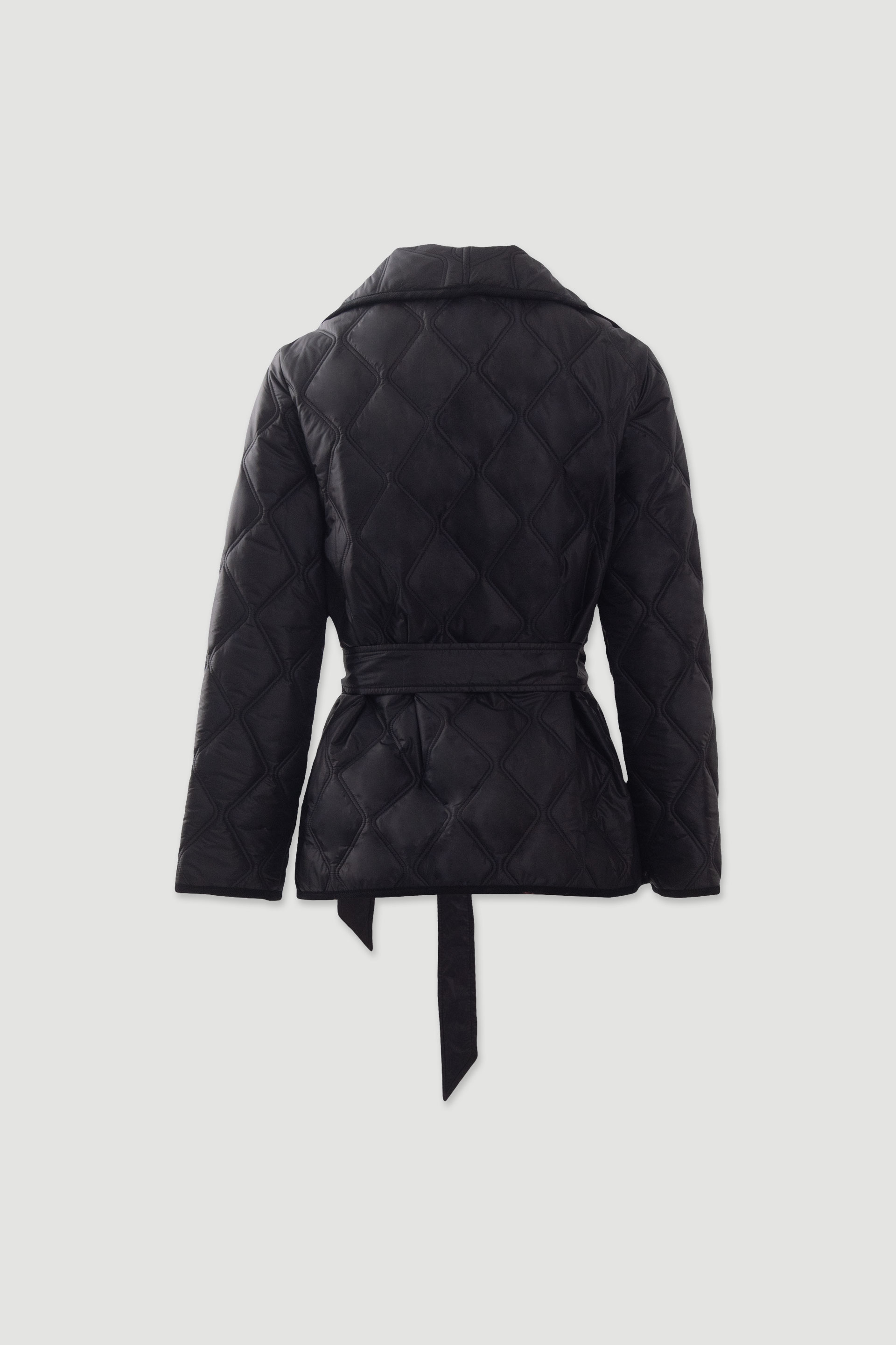 Parka acolchoada com cinto