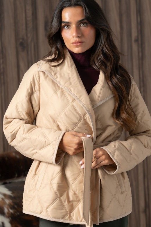 Parka acolchoada com cinto Parka acolchoada com cinto
