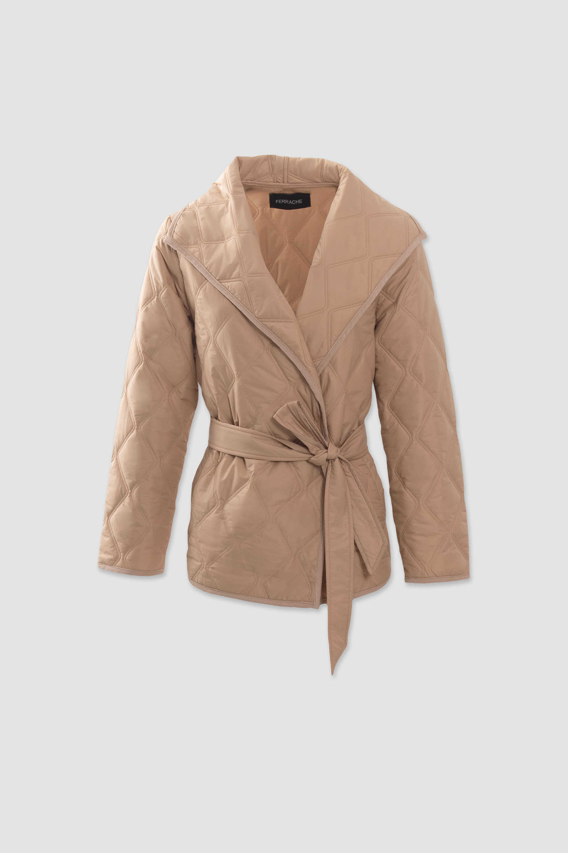 Parka acolchoada com cinto