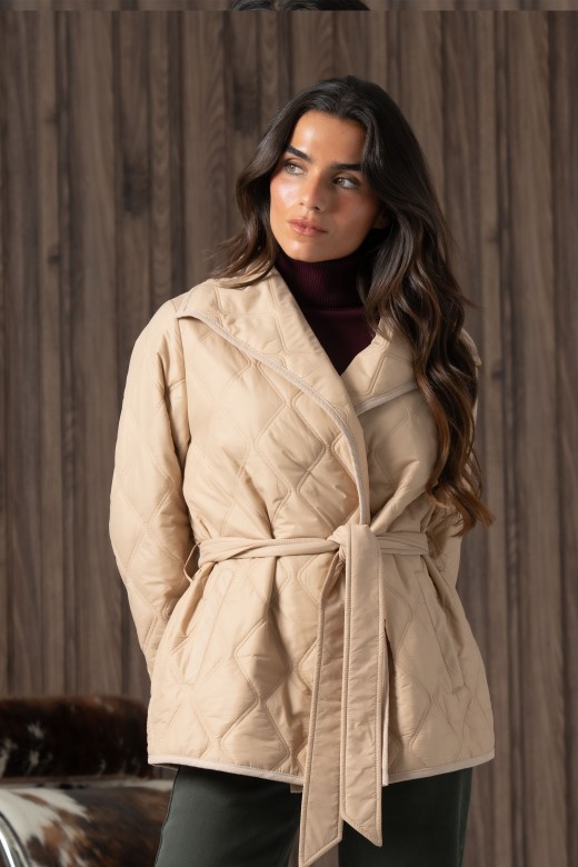 Parka acolchoada com cinto Parka acolchoada com cinto