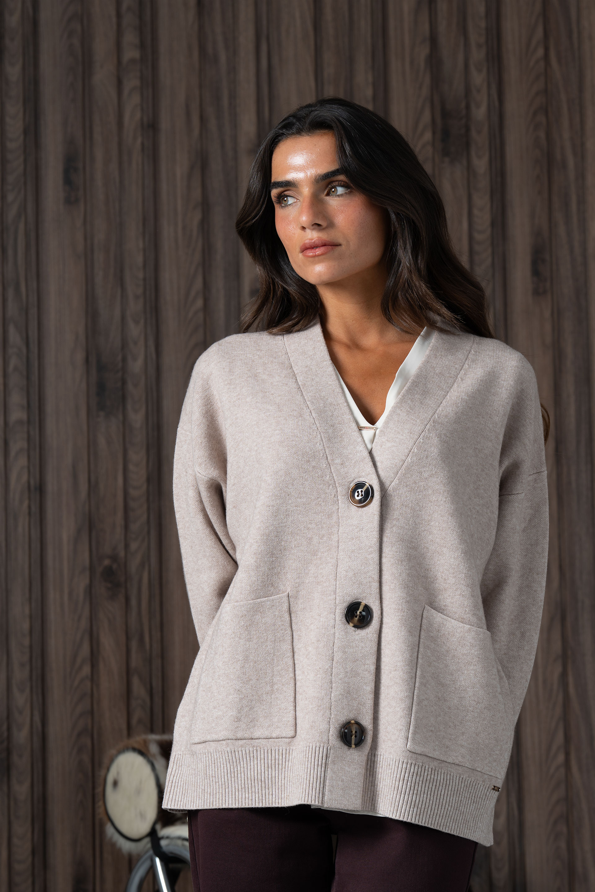 Gilet en maille avec poches plaquées