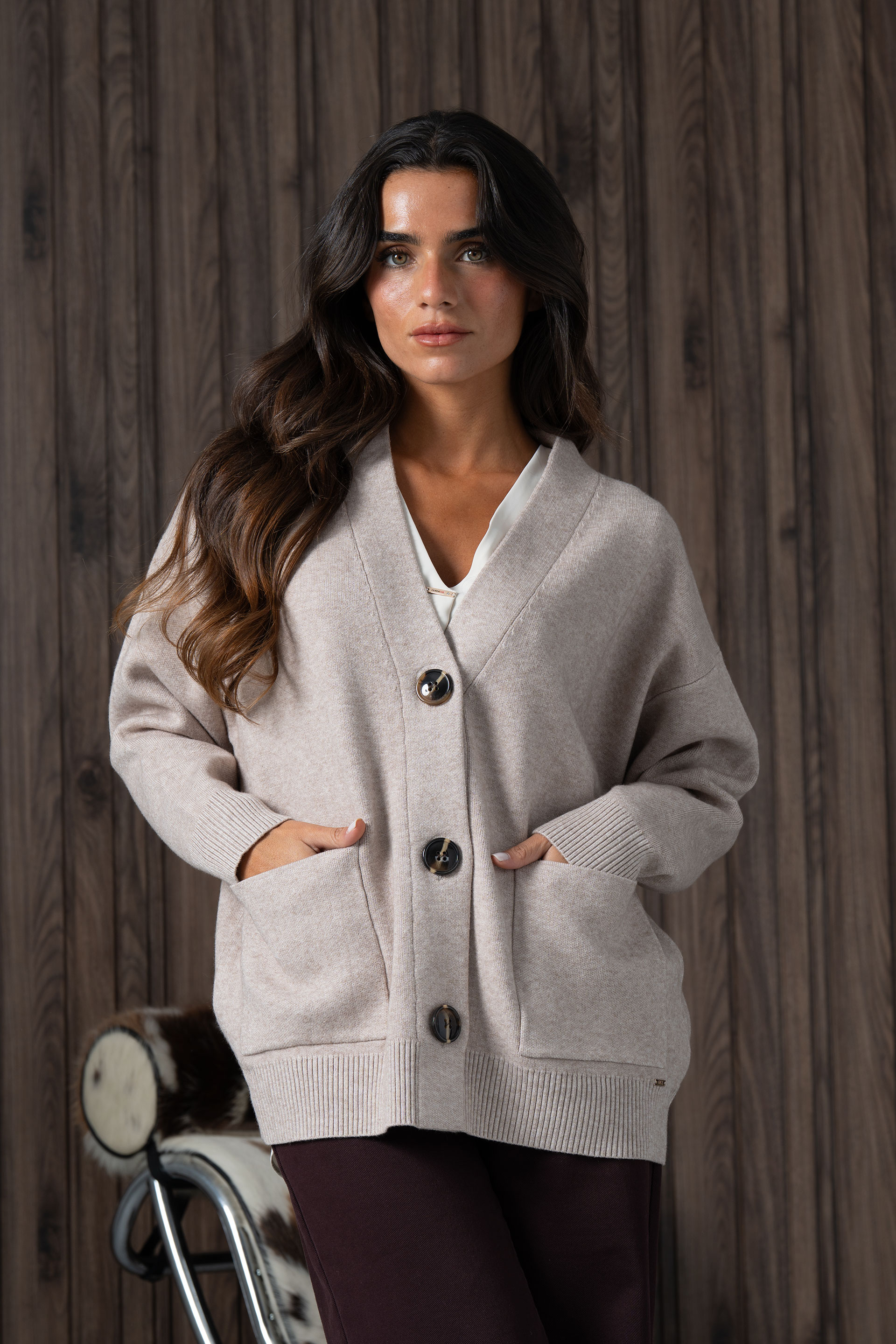 Gilet en maille avec poches plaquées