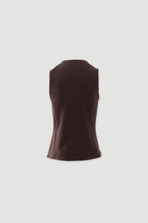 Gilet minimaliste cintré avec fermeture frontale Gilet minimaliste cintré avec fermeture frontale