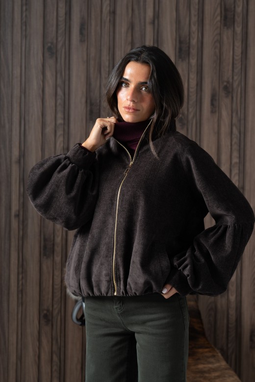 Blouson court à manches volumineuses Blouson court à manches volumineuses