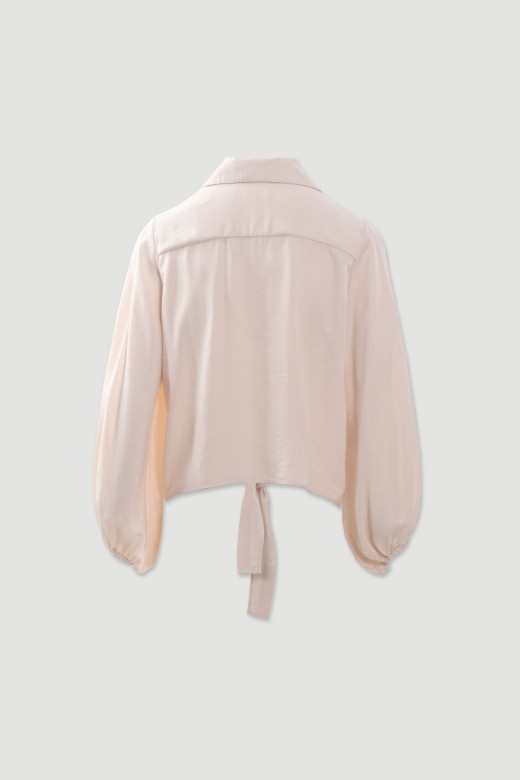 Fluid blouse with front tie Fluid blouse with front tie