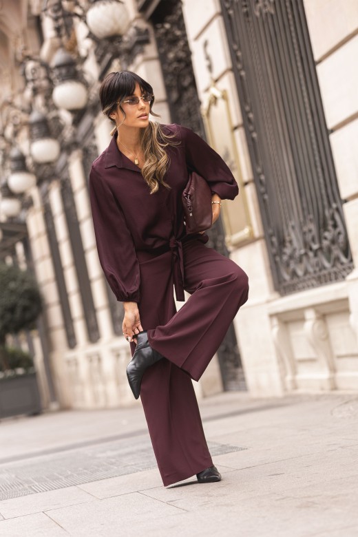 Pantalon wide leg en tissu fluide Pantalon wide leg en tissu fluide