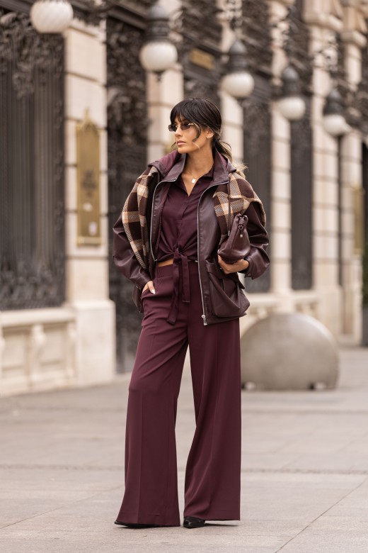 Pantalon wide leg en tissu fluide Pantalon wide leg en tissu fluide