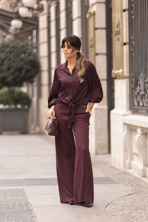 Calça wide leg em tecido fluido Calça wide leg em tecido fluido